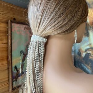 🌹Rhinestone Fringe Ponytail Holder